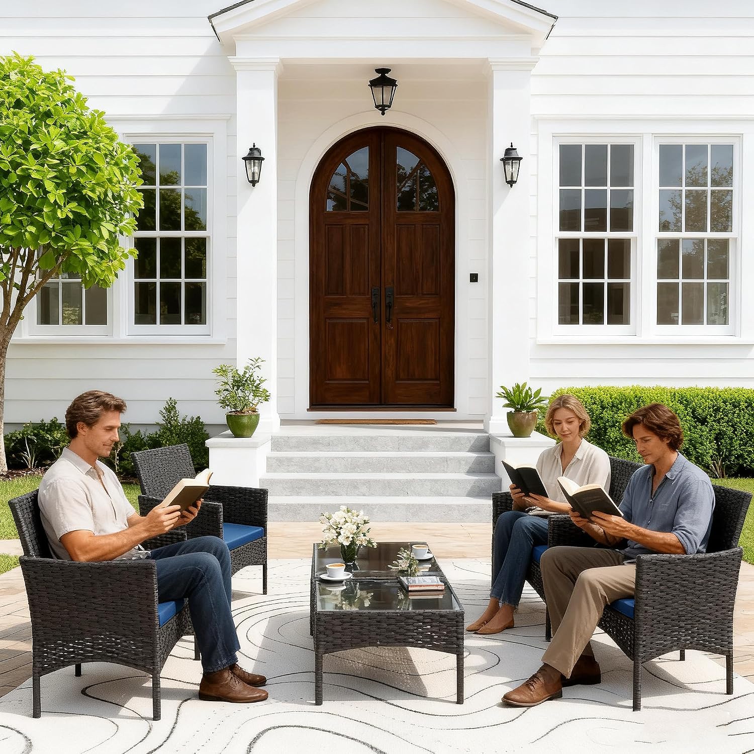 8 Pieces Patio Furniture Set,  - Outdoor Furniture Metal Chairs review and price