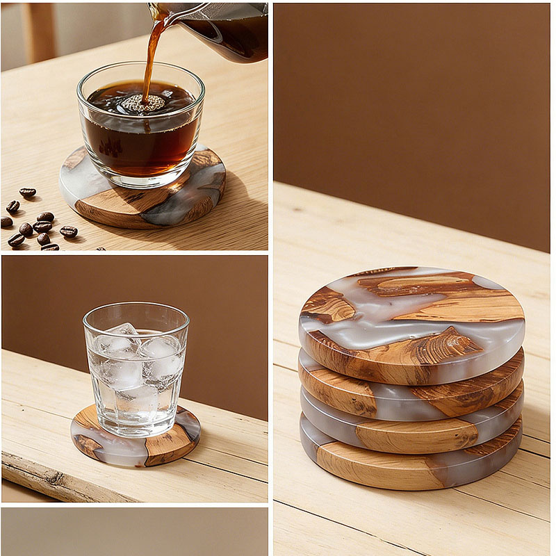 Drink Coaster Set, Wooden Bar  - Outdoor Furniture Wood review and price