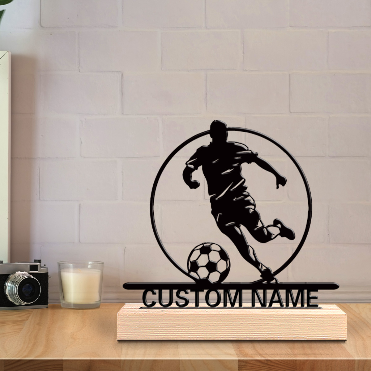 Custom Soccer Player Metal Sta - Outdoor Furniture Wood review and price
