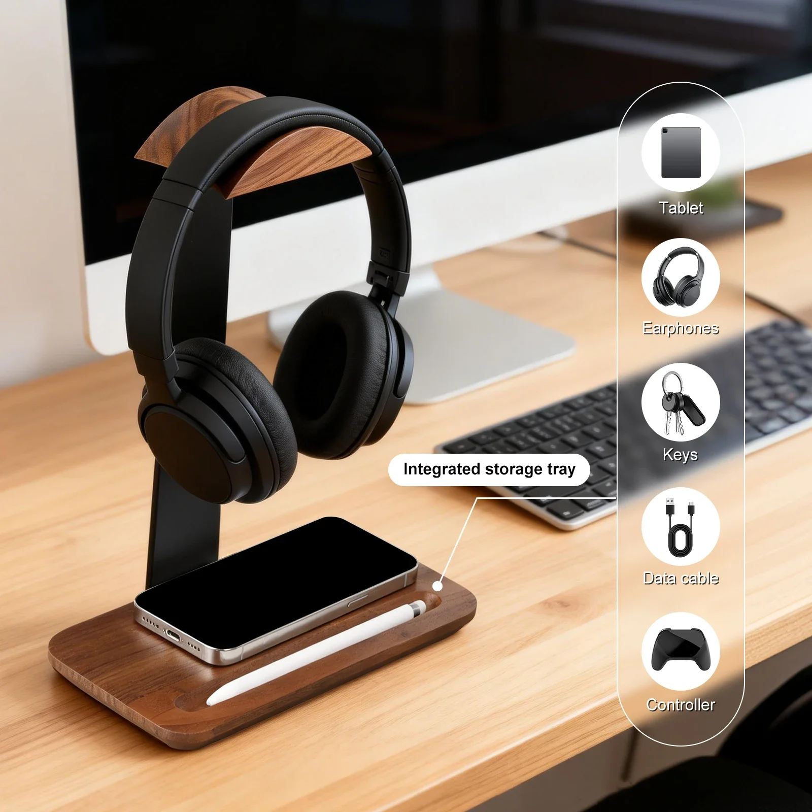 Universal Wood Headphone Stand - Outdoor Furniture Wood review and price