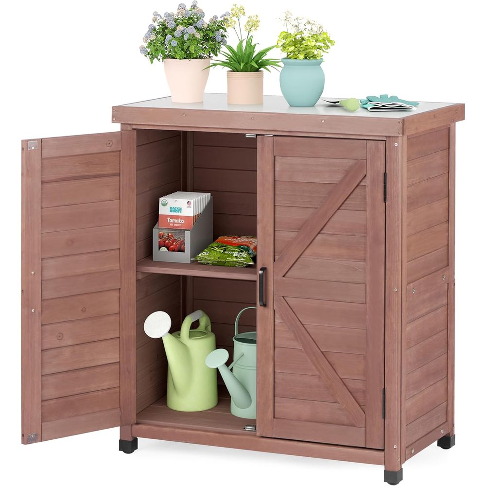 Outdoor Storage Cabinet & Pott - Outdoor Furniture Wood review and price